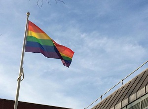 Pride rainbow flag in Letchworth